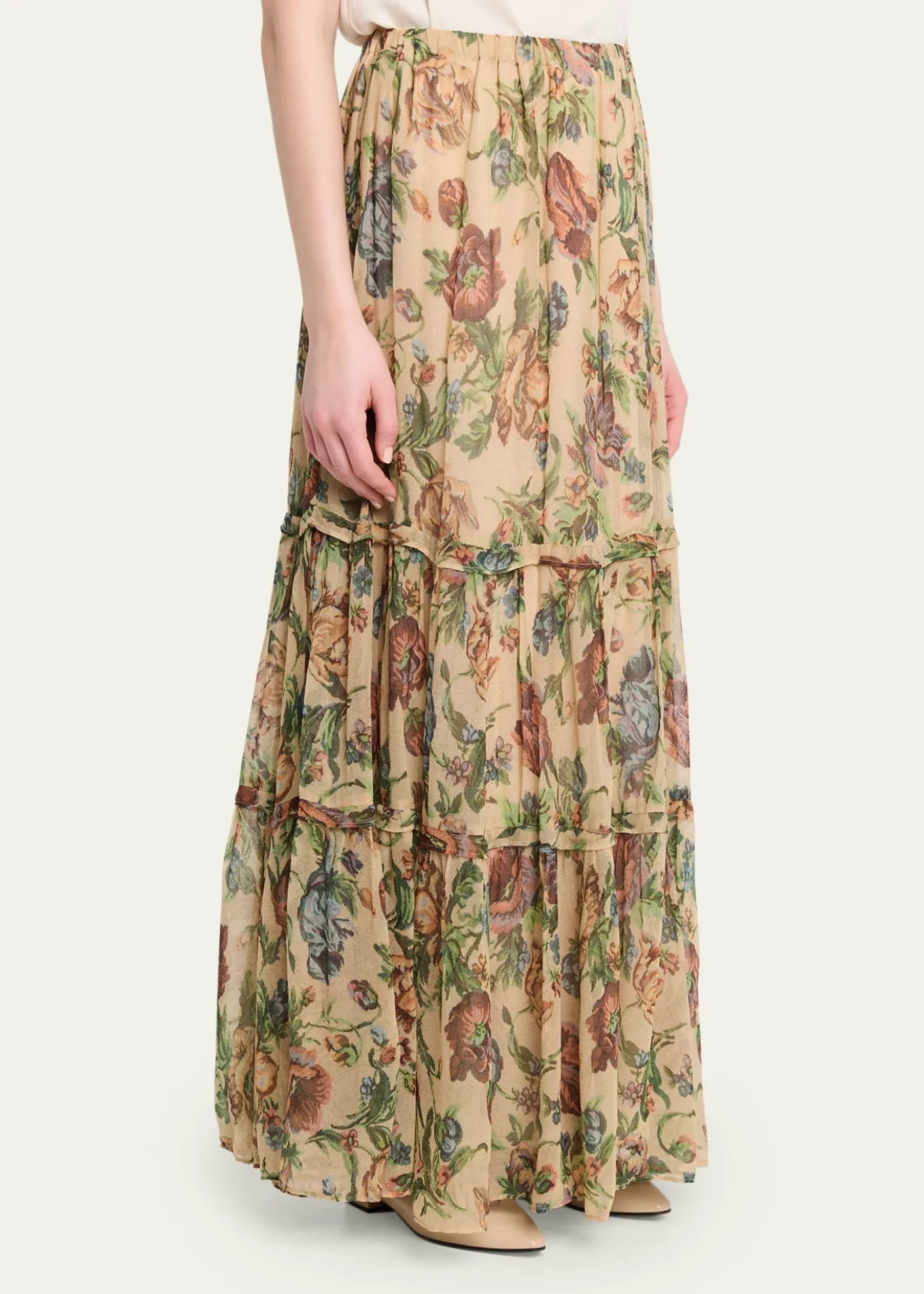 Kobi HalperinZane Tiered Floral-Print Maxi Skirt