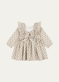 Konges SlojdGirl's Cianna Long-Sleeve Bow Floral Cotton Dress, Size 18M-10