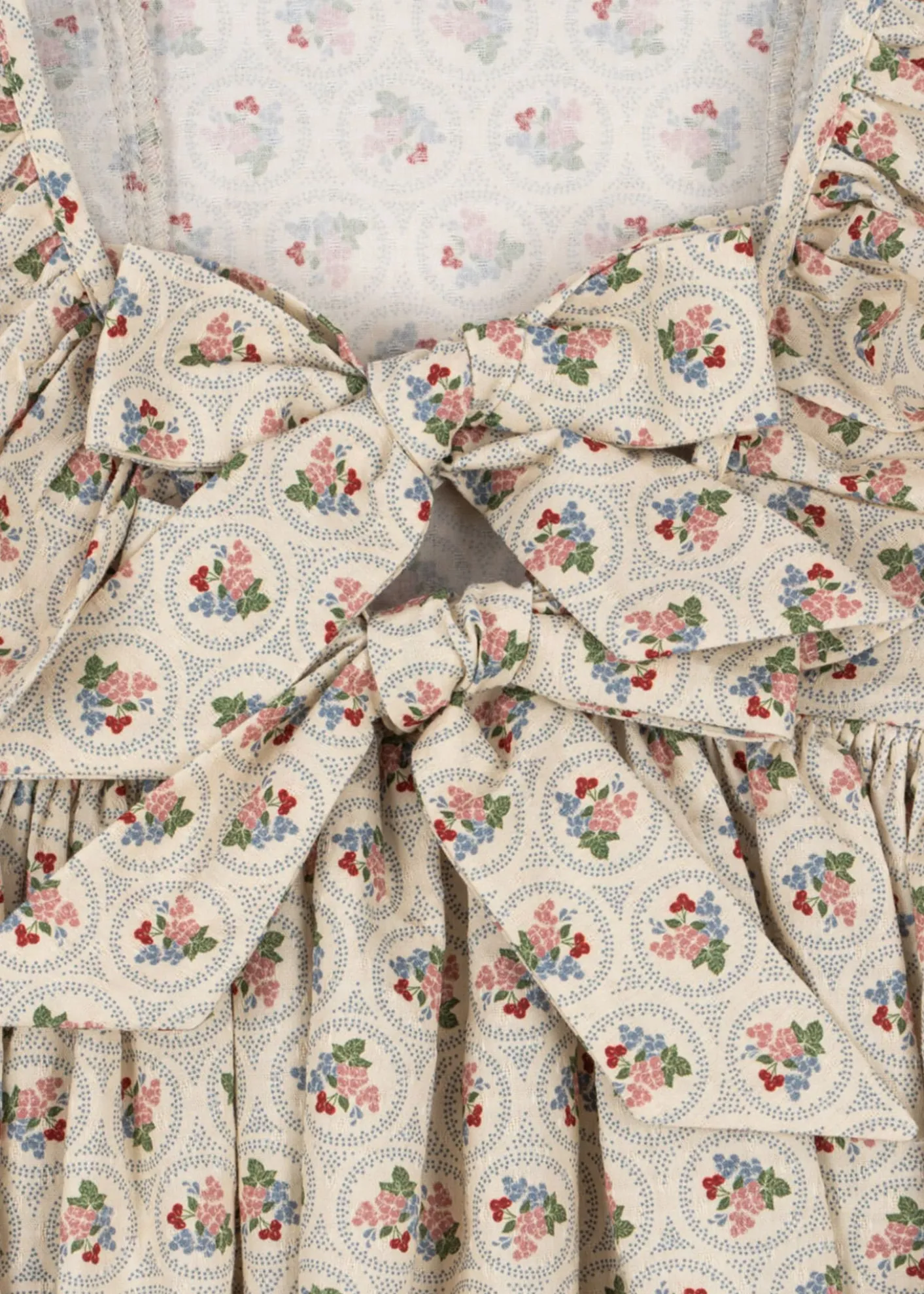 Konges SlojdGirl's Cianna Long-Sleeve Bow Floral Cotton Dress, Size 18M-10