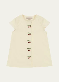 Konges SlojdGirl's Evia Cherry Embroidered Organic Cotton Dress, Size 18M-10