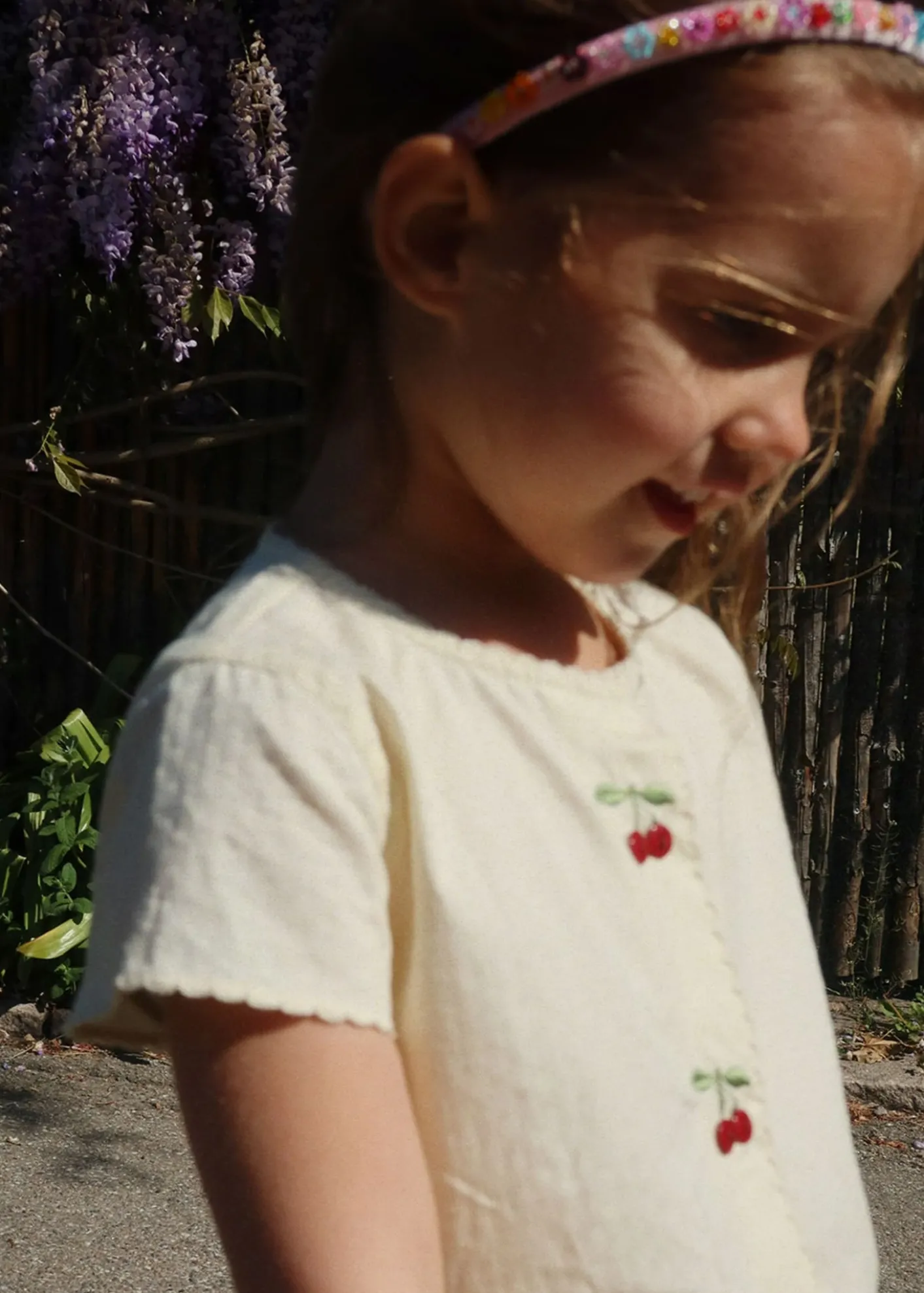 Konges SlojdGirl's Evia Cherry Embroidered Organic Cotton Dress, Size 18M-10