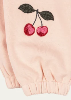 Konges SlojdGirl's Lou Cherry-Embroidered Terry Sweatpants, Size 6M-8