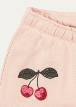 Konges SlojdGirl's Lou Cherry-Embroidered Terry Sweatpants, Size 6M-8