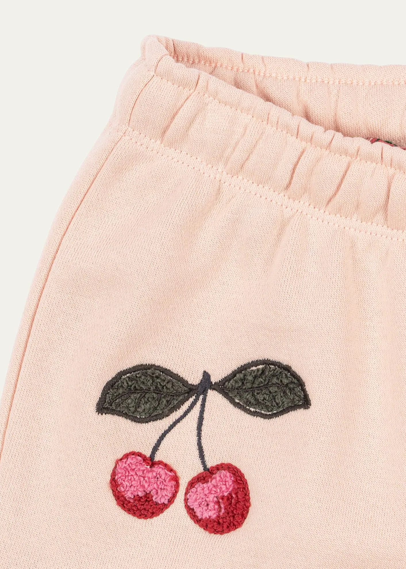 Konges SlojdGirl's Lou Cherry-Embroidered Terry Sweatpants, Size 6M-8
