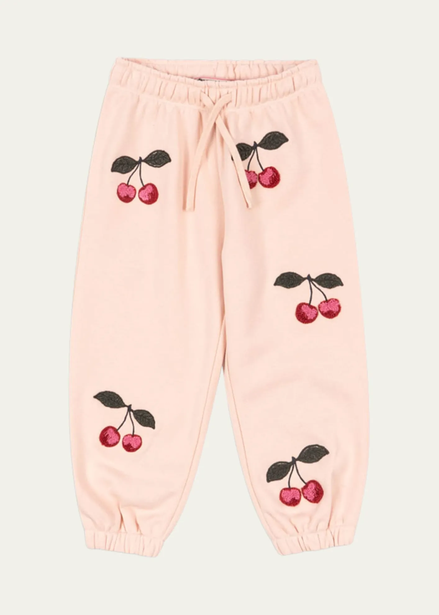 Konges SlojdGirl's Lou Cherry-Embroidered Terry Sweatpants, Size 6M-8