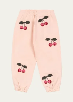Konges SlojdGirl's Lou Cherry-Embroidered Terry Sweatpants, Size 6M-8
