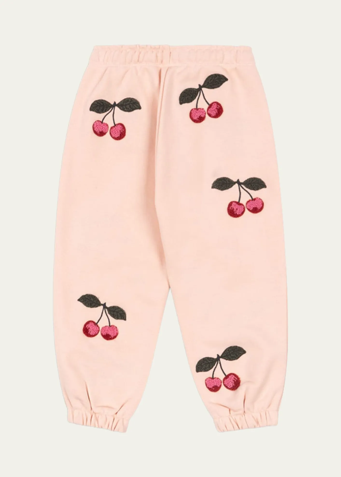 Konges SlojdGirl's Lou Cherry-Embroidered Terry Sweatpants, Size 6M-8