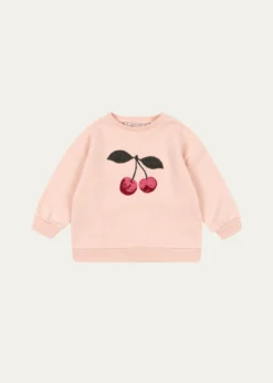 Konges SlojdGirl's Lou Cherry-Embroidered Terry Sweatshirt, Size 6M-8