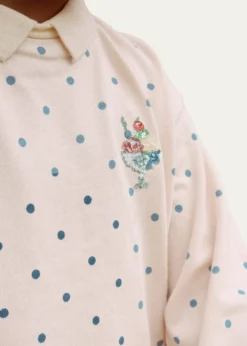 Konges SlojdGirl's Spotty Long-Sleeve Polo Shirt, Size 12M-8Y
