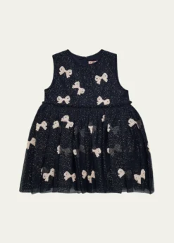 Konges SlojdGirl's Yvonne Sequined Bow Tulle Dress, Size 12M-6