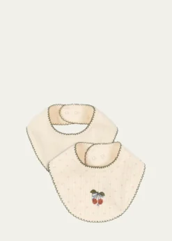 Konges SlojdKid's Minnie Pointelle Bibs, Set of 2