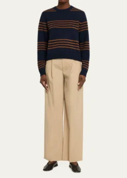 KuleSKN Striped Pointelle Cashmere Sweater