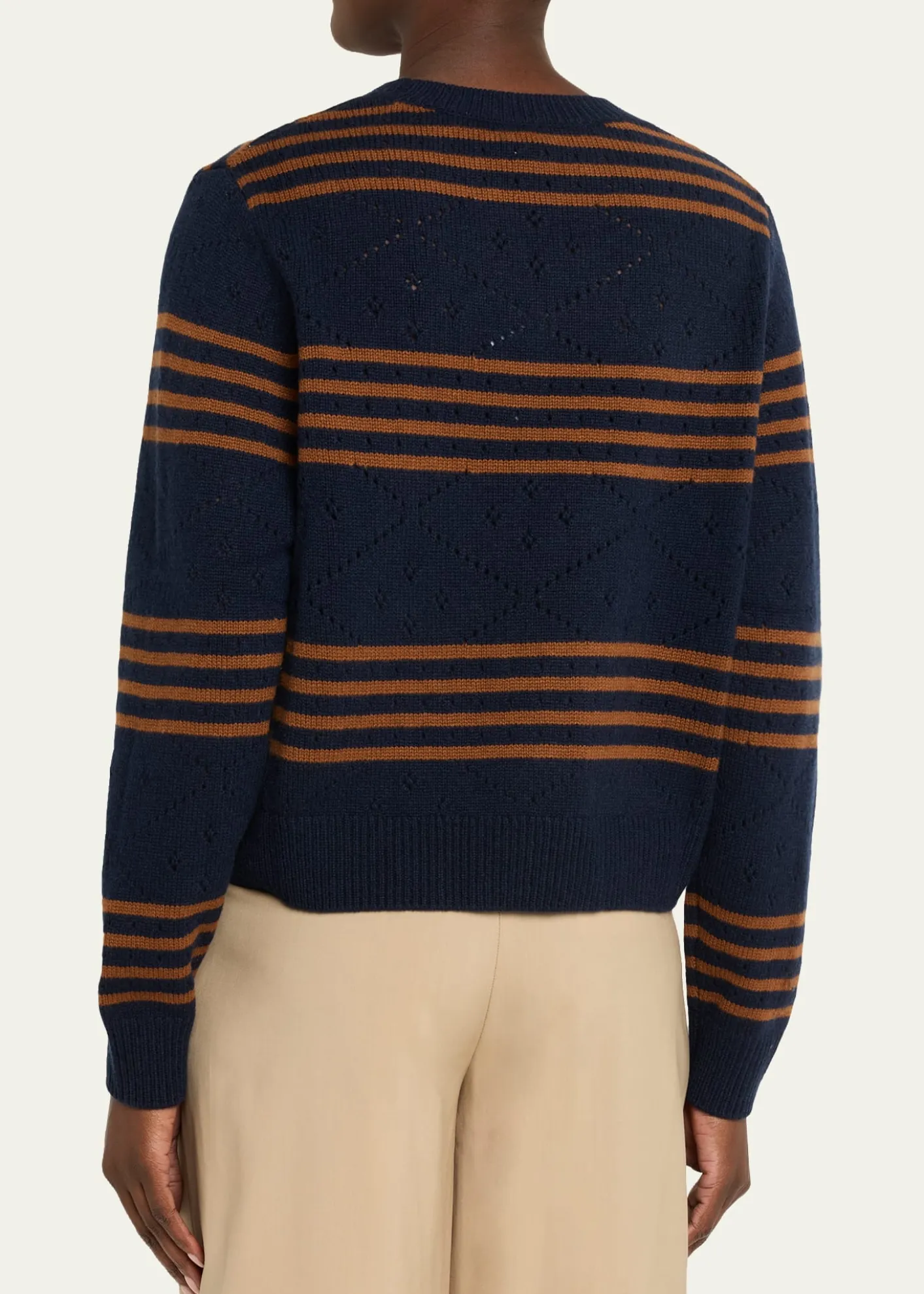 KuleSKN Striped Pointelle Cashmere Sweater