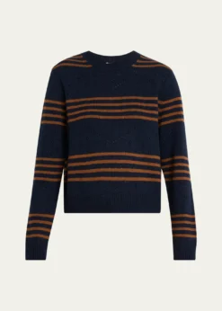 KuleSKN Striped Pointelle Cashmere Sweater