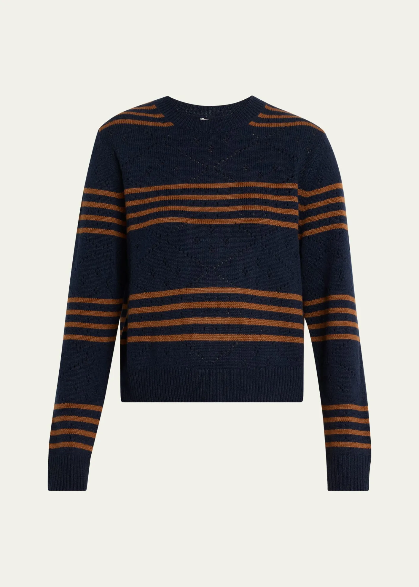 KuleSKN Striped Pointelle Cashmere Sweater