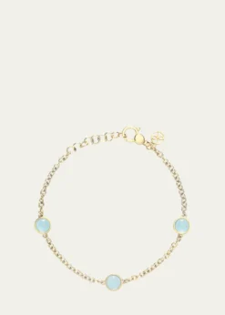 L. Klein18k Gold Bubbles Aquamarine Chain Bracelet