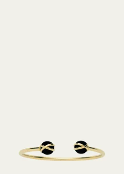 L. KleinPrisma 18k Gold Bangle Bracelet with Black Agate
