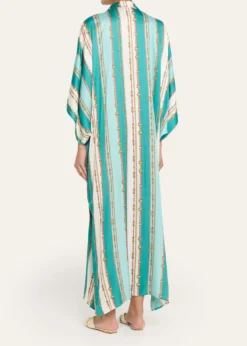 La BlancaWrena Belt Striped Maxi Shirtdress Coverup