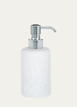 LabrazelCambric Glass Soap Dispenser, White Enamel