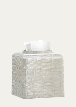LabrazelWoven Tissue Box Cover, Platinum