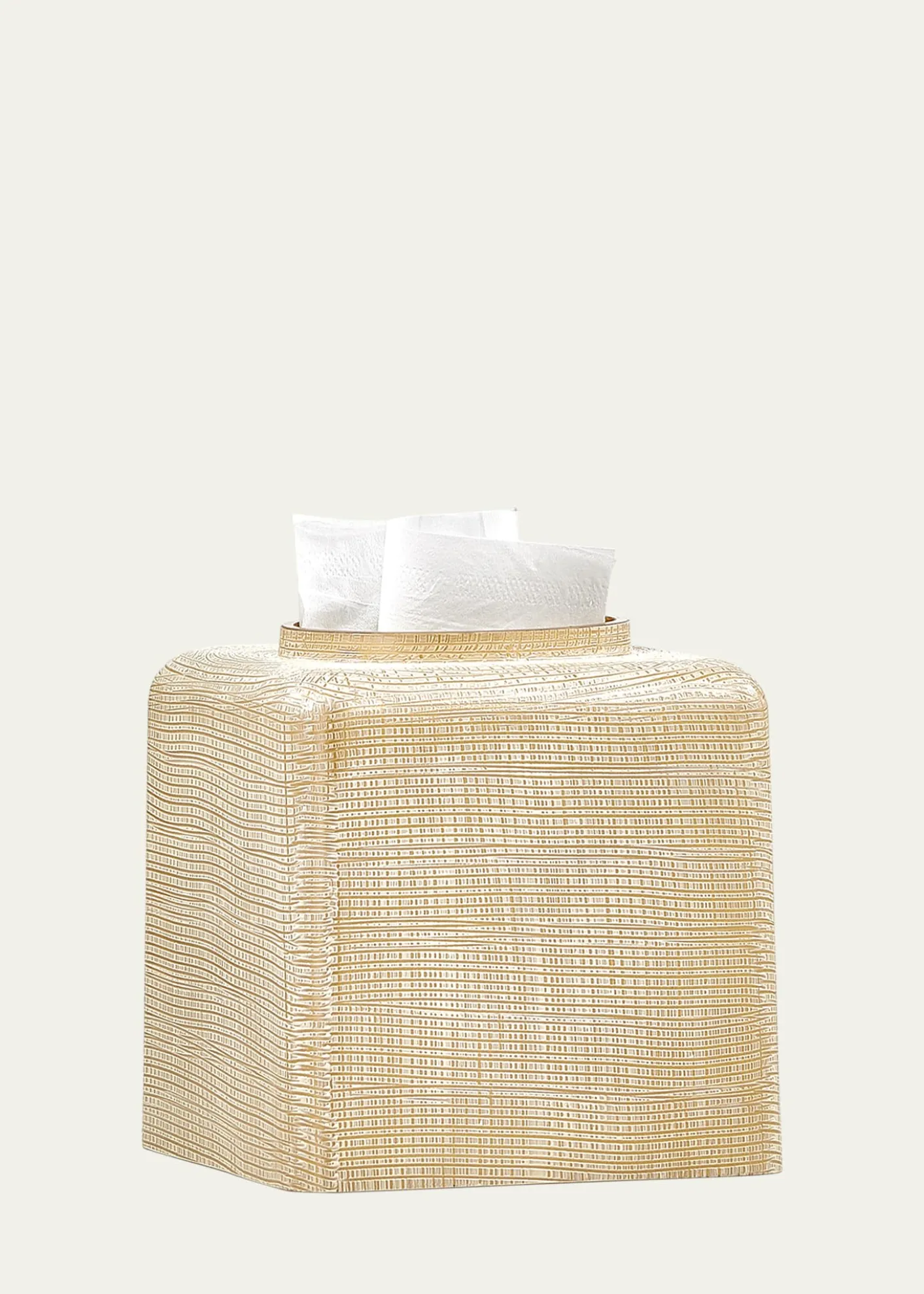 LabrazelWoven Tissue Box Cover, Gold
