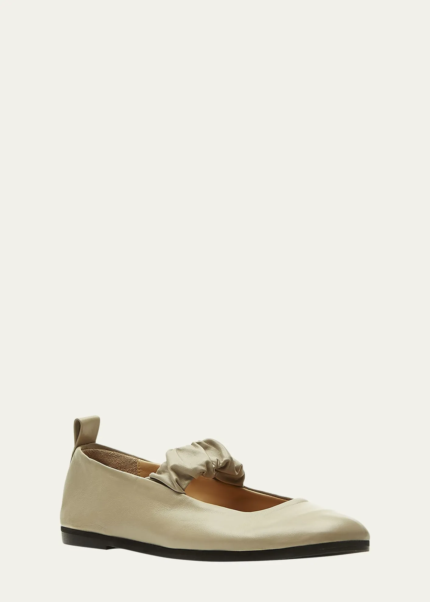 La CanadienneGrey Leather Mary Jane Ballerina Flats