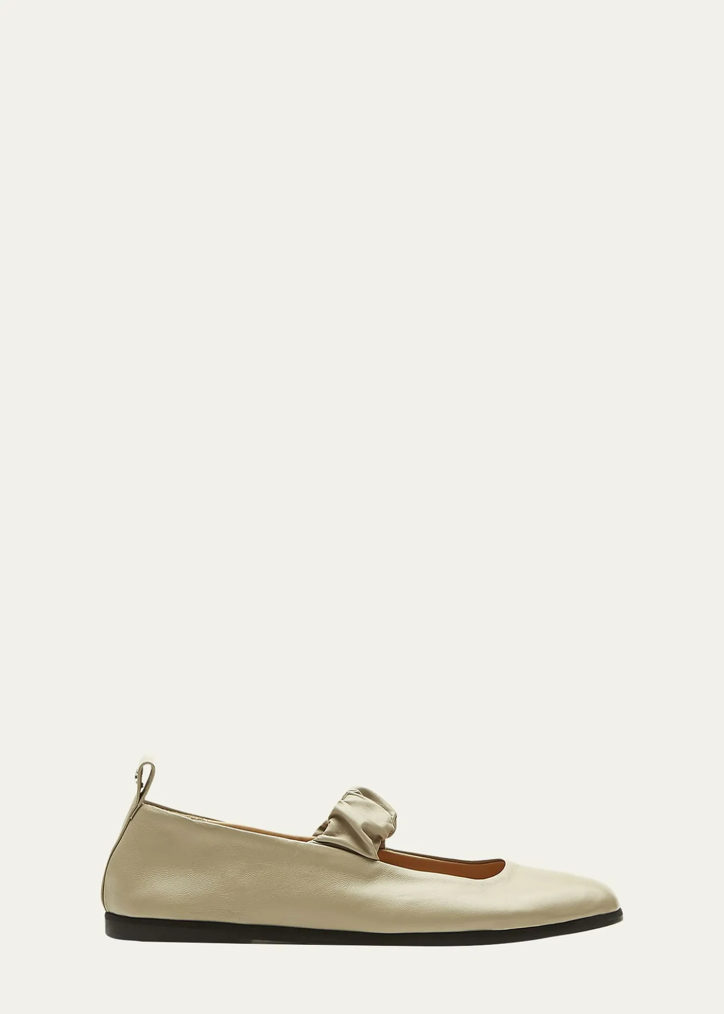 La CanadienneGrey Leather Mary Jane Ballerina Flats