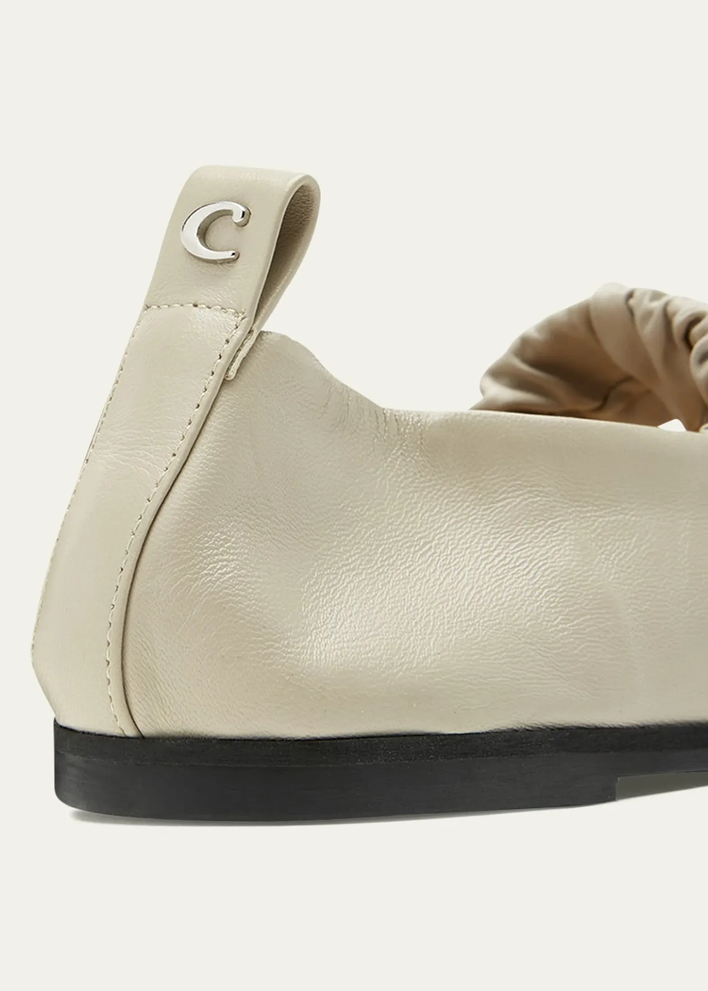 La CanadienneGrey Leather Mary Jane Ballerina Flats