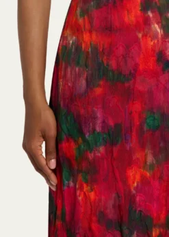 Lafayette 148 New YorkAbstract-Print Crinkled Cotton Midi Skirt