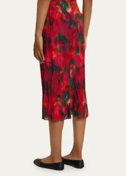 Lafayette 148 New YorkAbstract-Print Crinkled Cotton Midi Skirt