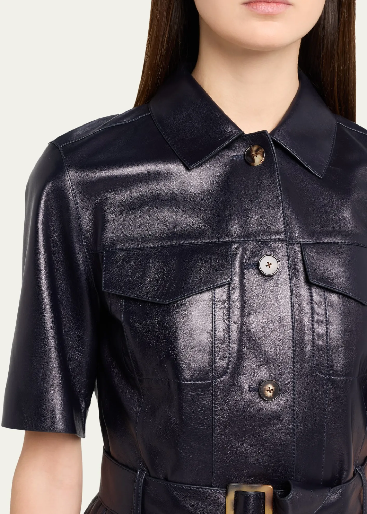 Lafayette 148 New YorkBelted Leather Jacket