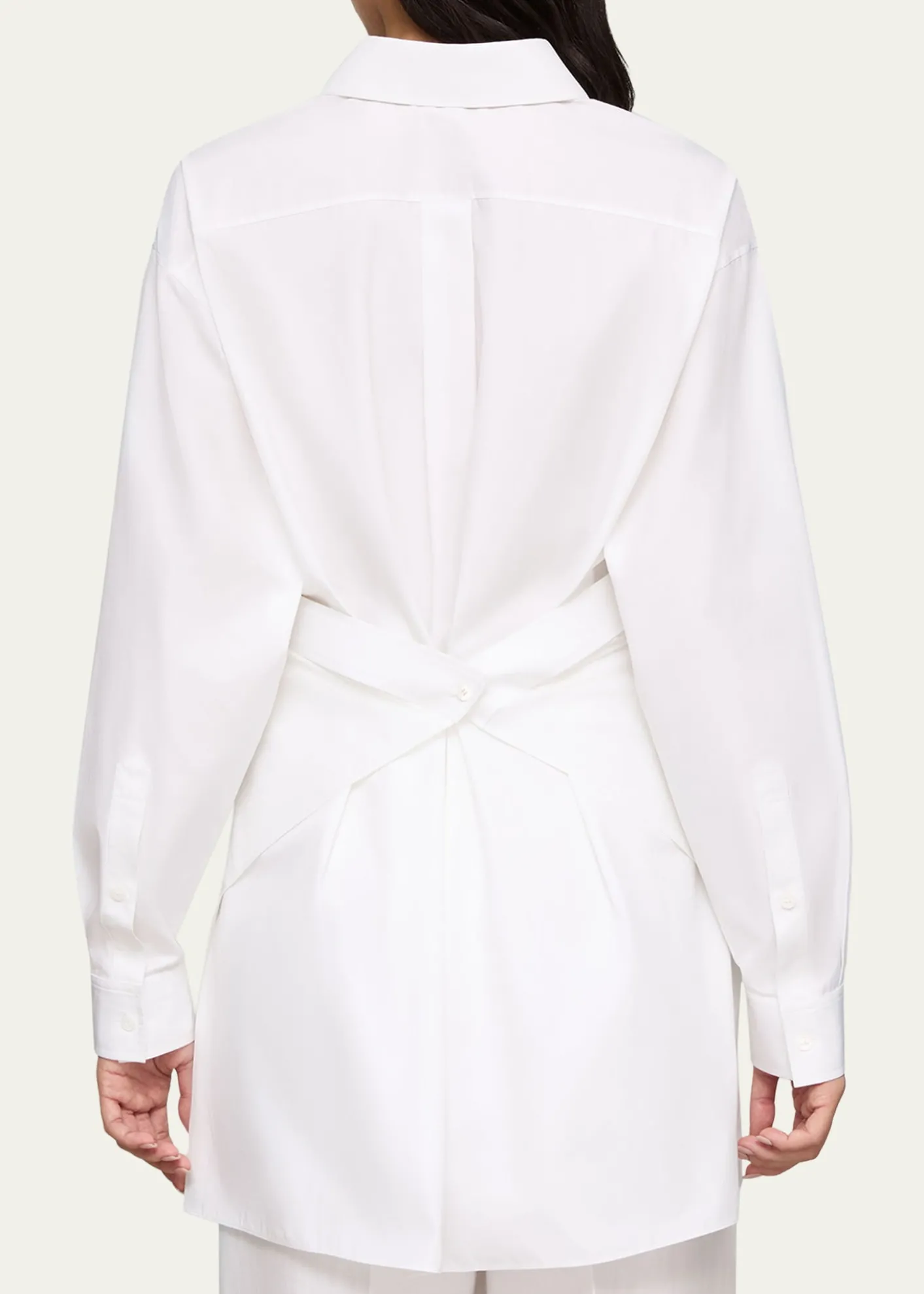 Lafayette 148 New YorkConvertible Long-Sleeve Poplin Shirt