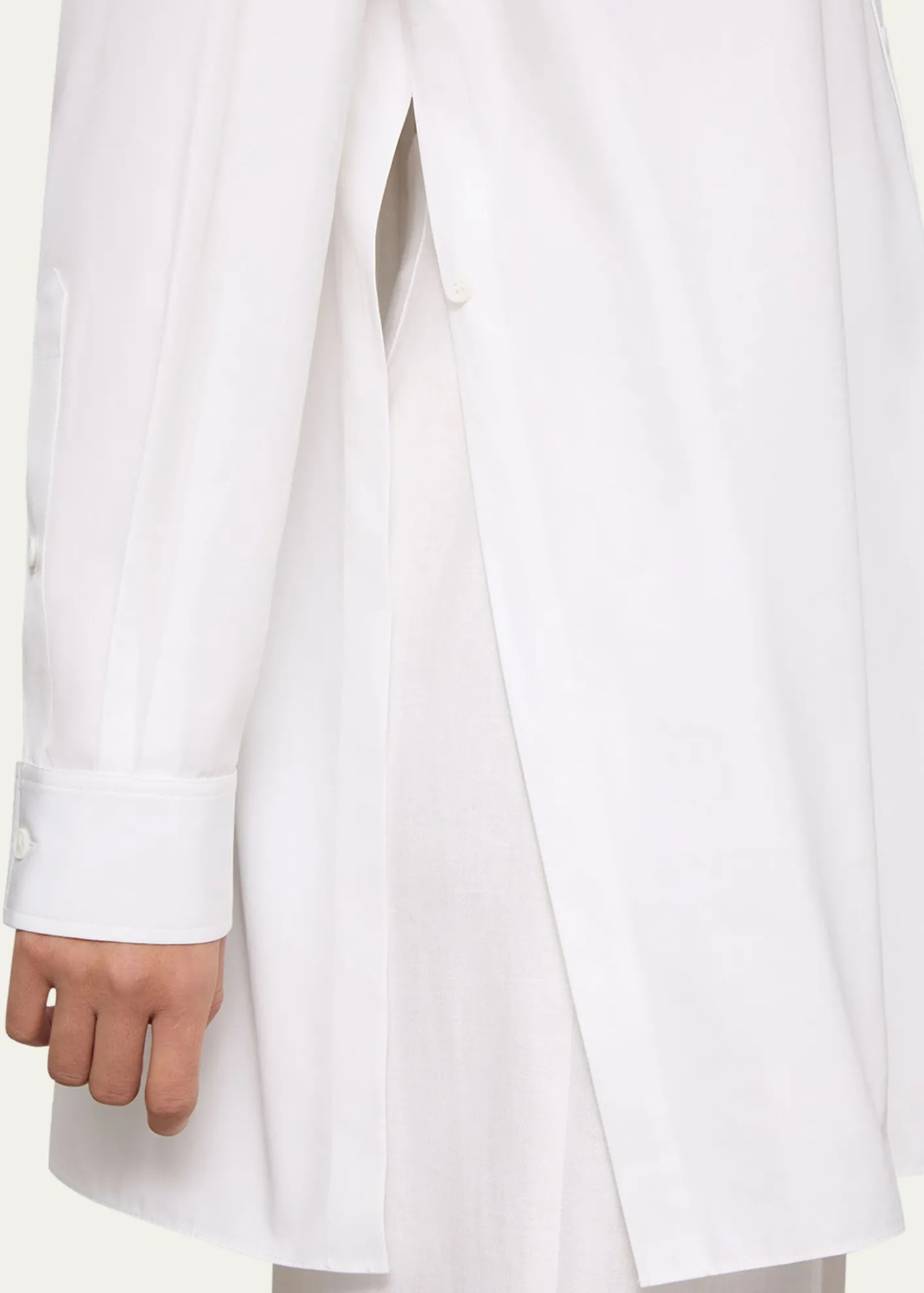 Lafayette 148 New YorkConvertible Long-Sleeve Poplin Shirt
