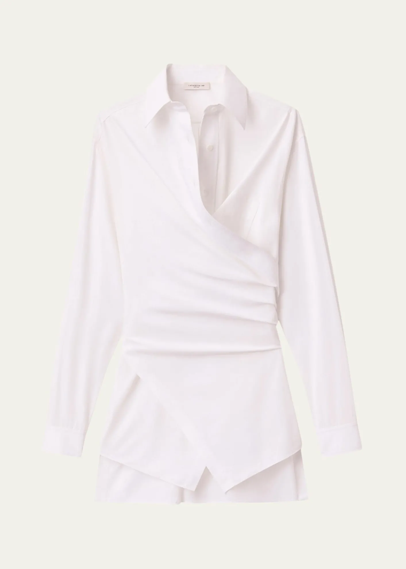 Lafayette 148 New YorkConvertible Long-Sleeve Poplin Shirt