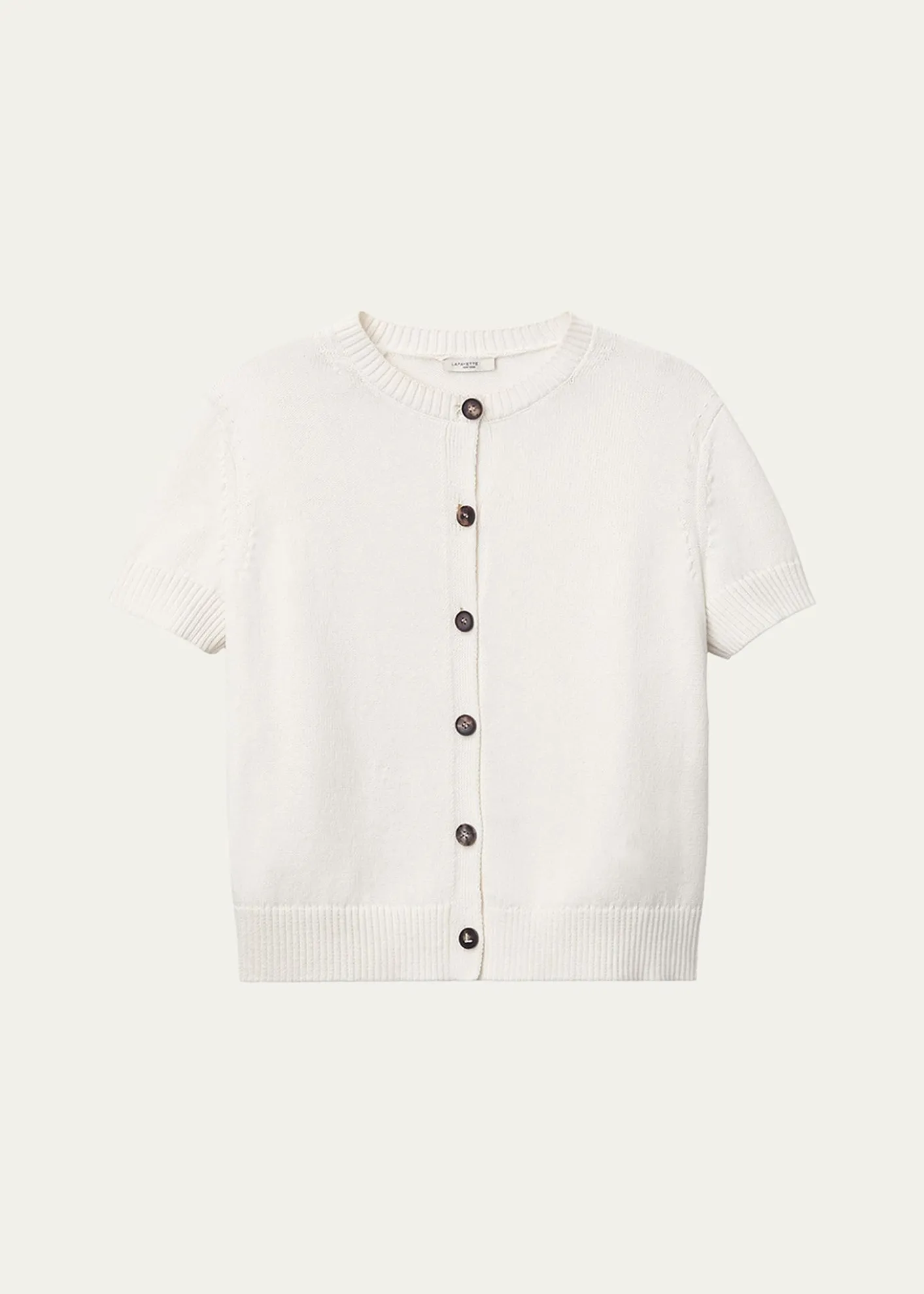 Lafayette 148 New YorkCrewneck Cotton-Silk Cardigan