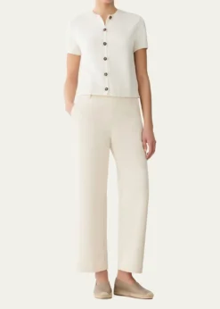 Lafayette 148 New YorkCrewneck Cotton-Silk Cardigan