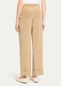Lafayette 148 New YorkCuffed Straight-Leg Silk Georgette Pants