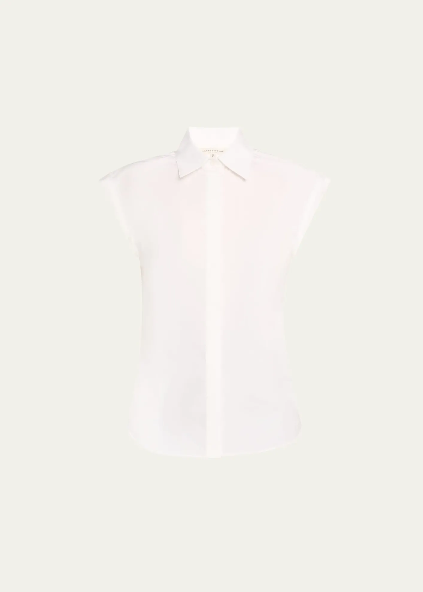 Lafayette 148 New YorkFitted Cap-Sleeve Cotton Shirt