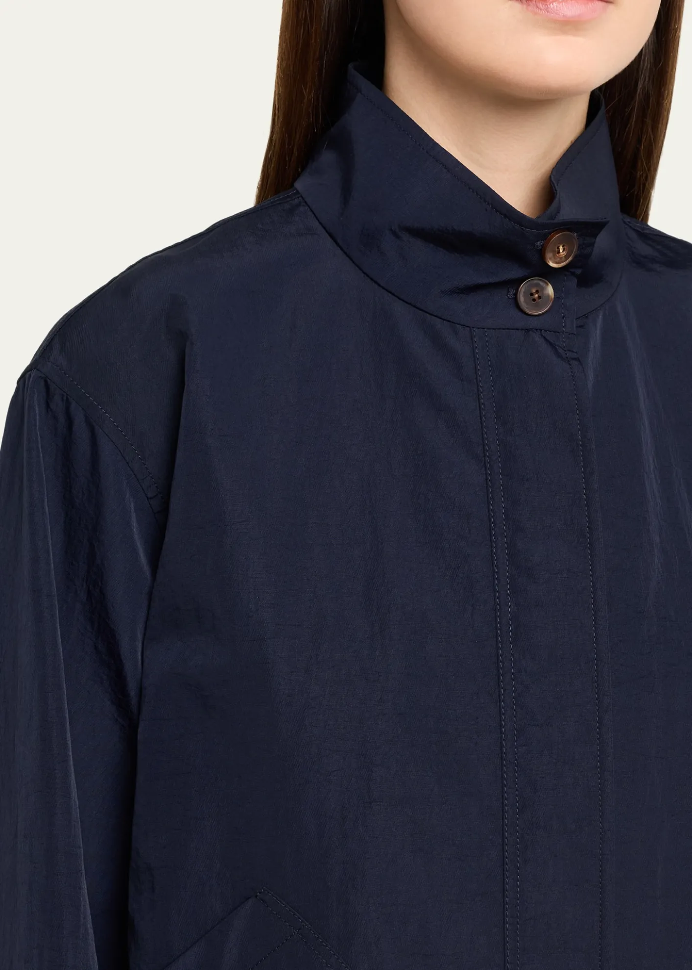 Lafayette 148 New YorkFunnel-Neck Cavalry Twill Jacket