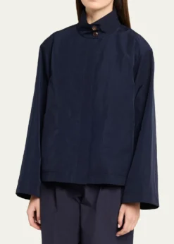 Lafayette 148 New YorkFunnel-Neck Cavalry Twill Jacket