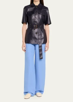 Lafayette 148 New YorkGates Wide-Leg Silk-Linen Pants