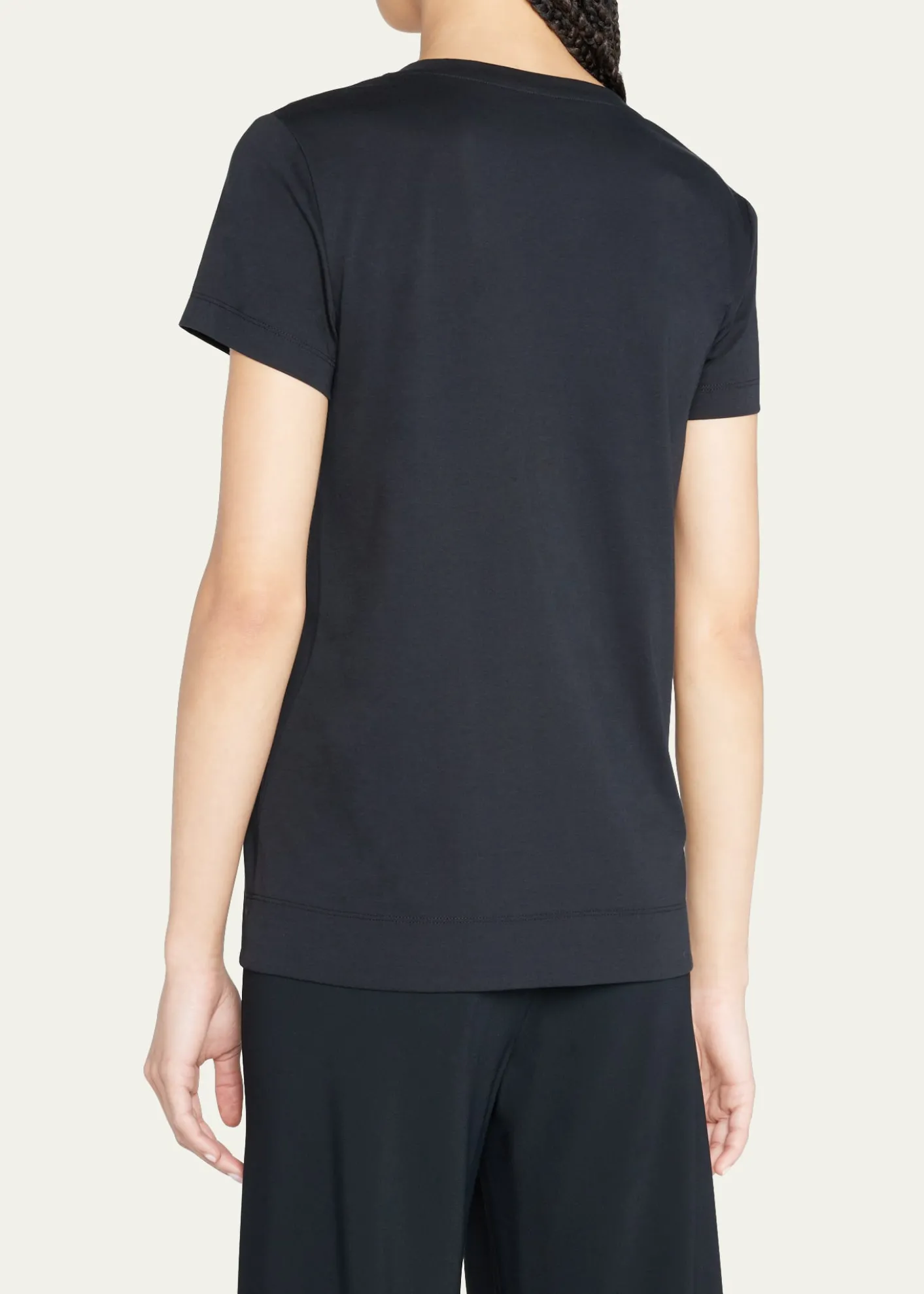 Lafayette 148 New YorkModern V-Neck Short-Sleeve Cotton Jersey Tee