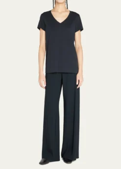 Lafayette 148 New YorkModern V-Neck Short-Sleeve Cotton Jersey Tee