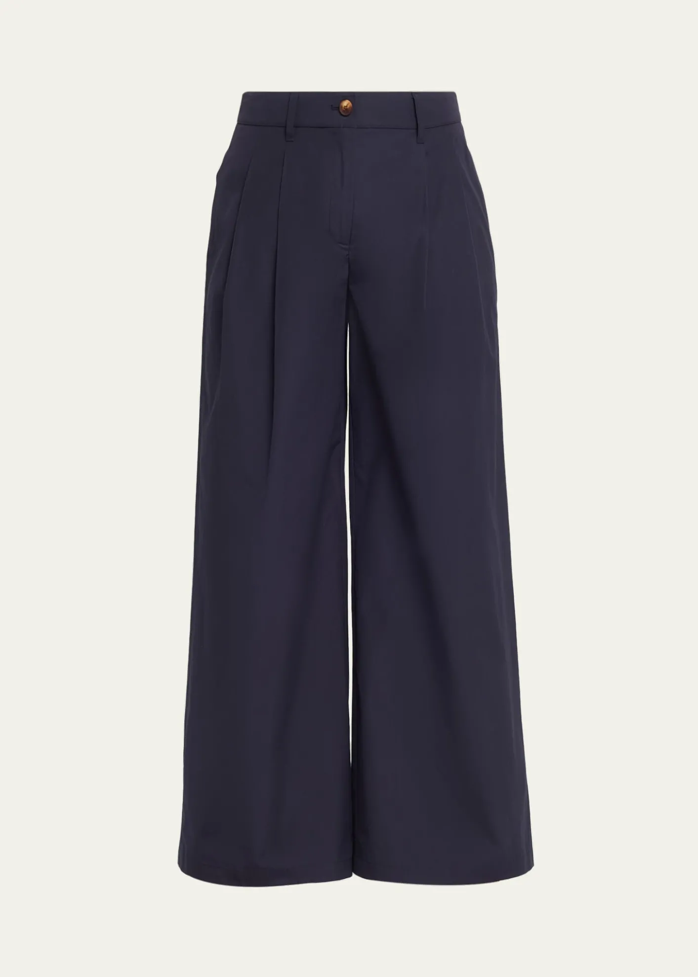 Lafayette 148 New YorkPark Wide-Leg Organic Cotton Poplin Pants