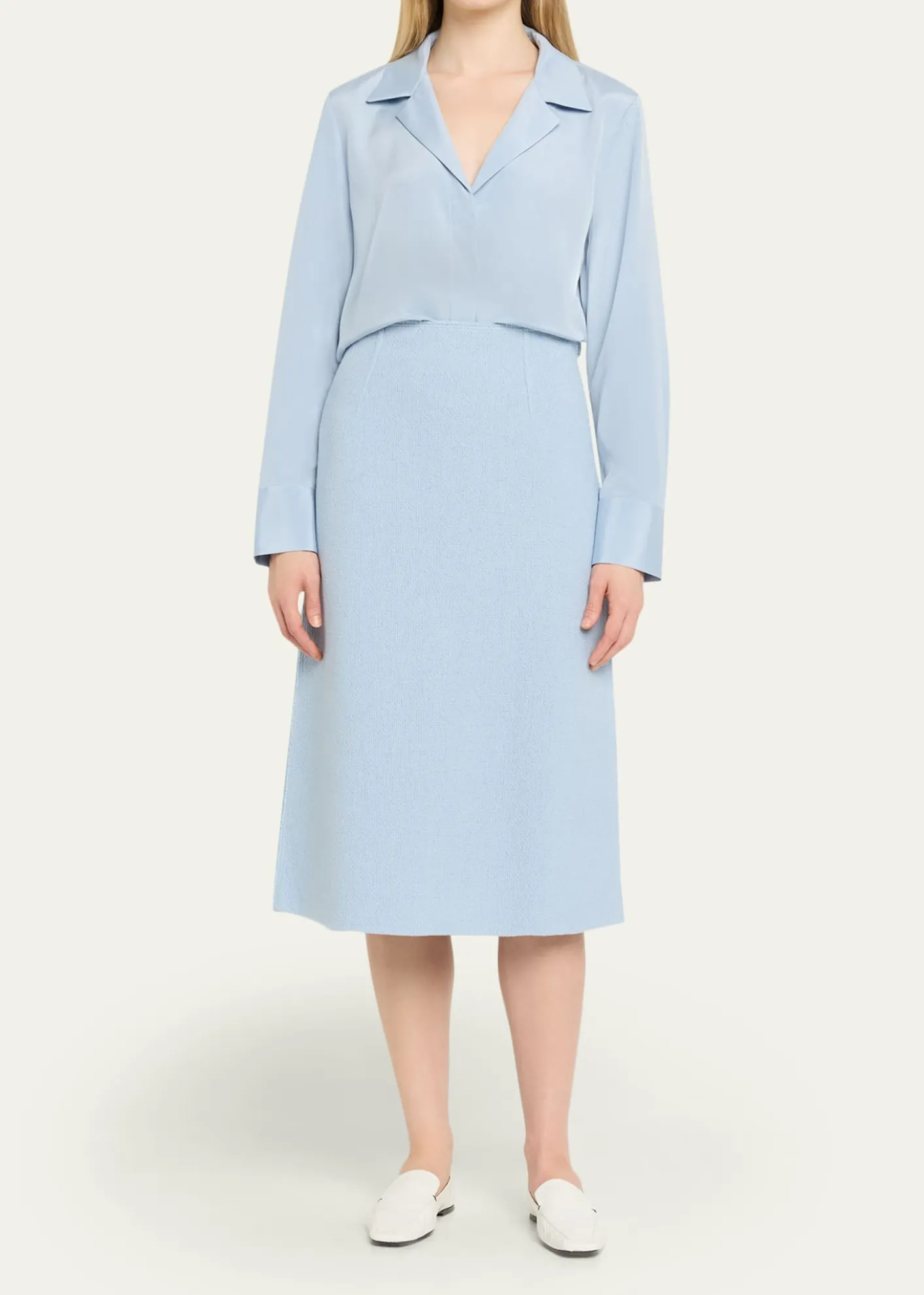 Lafayette 148 New YorkPleated Button-Down Shirt