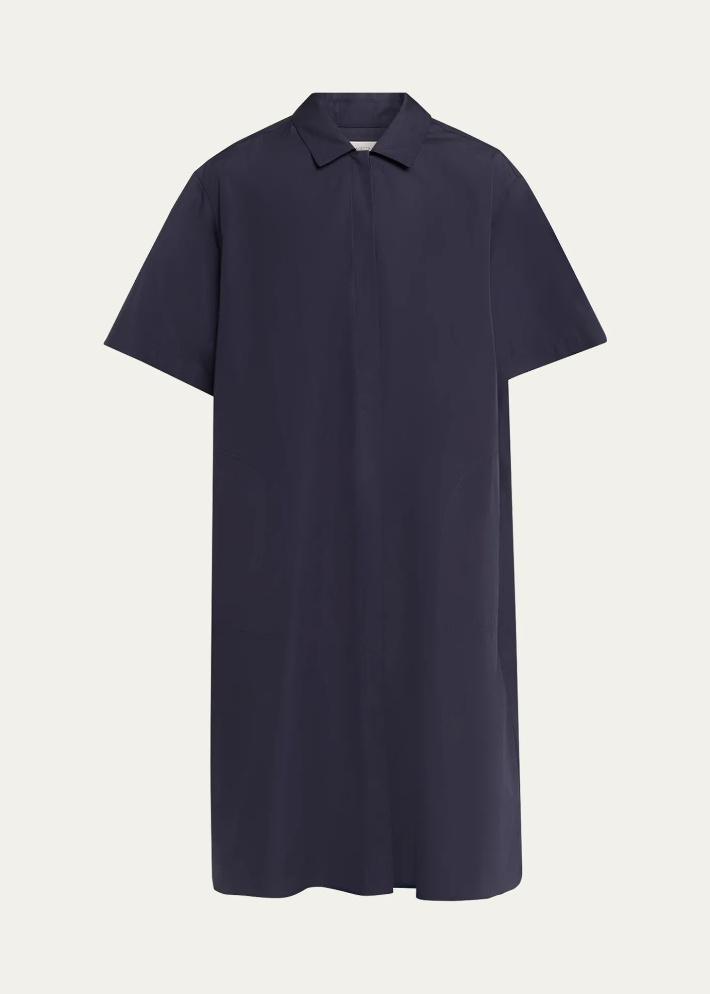 Lafayette 148 New YorkPleated Cotton Shift Shirtdress