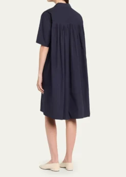 Lafayette 148 New YorkPleated Cotton Shift Shirtdress