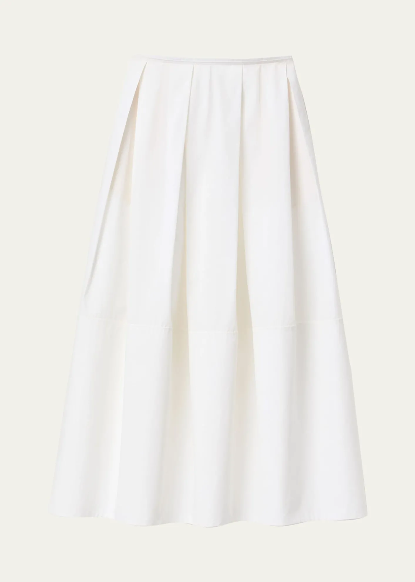 Lafayette 148 New YorkPleated Organic Cotton Poplin Midi Skirt
