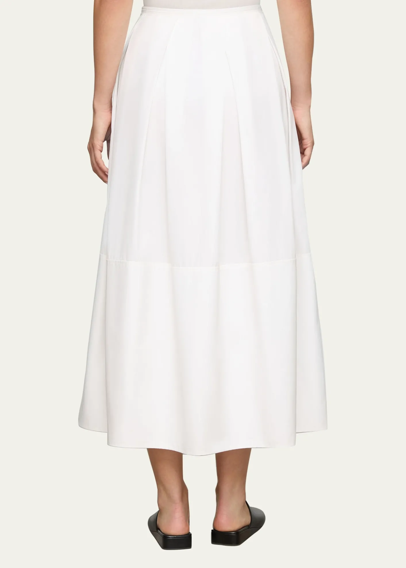 Lafayette 148 New YorkPleated Organic Cotton Poplin Midi Skirt