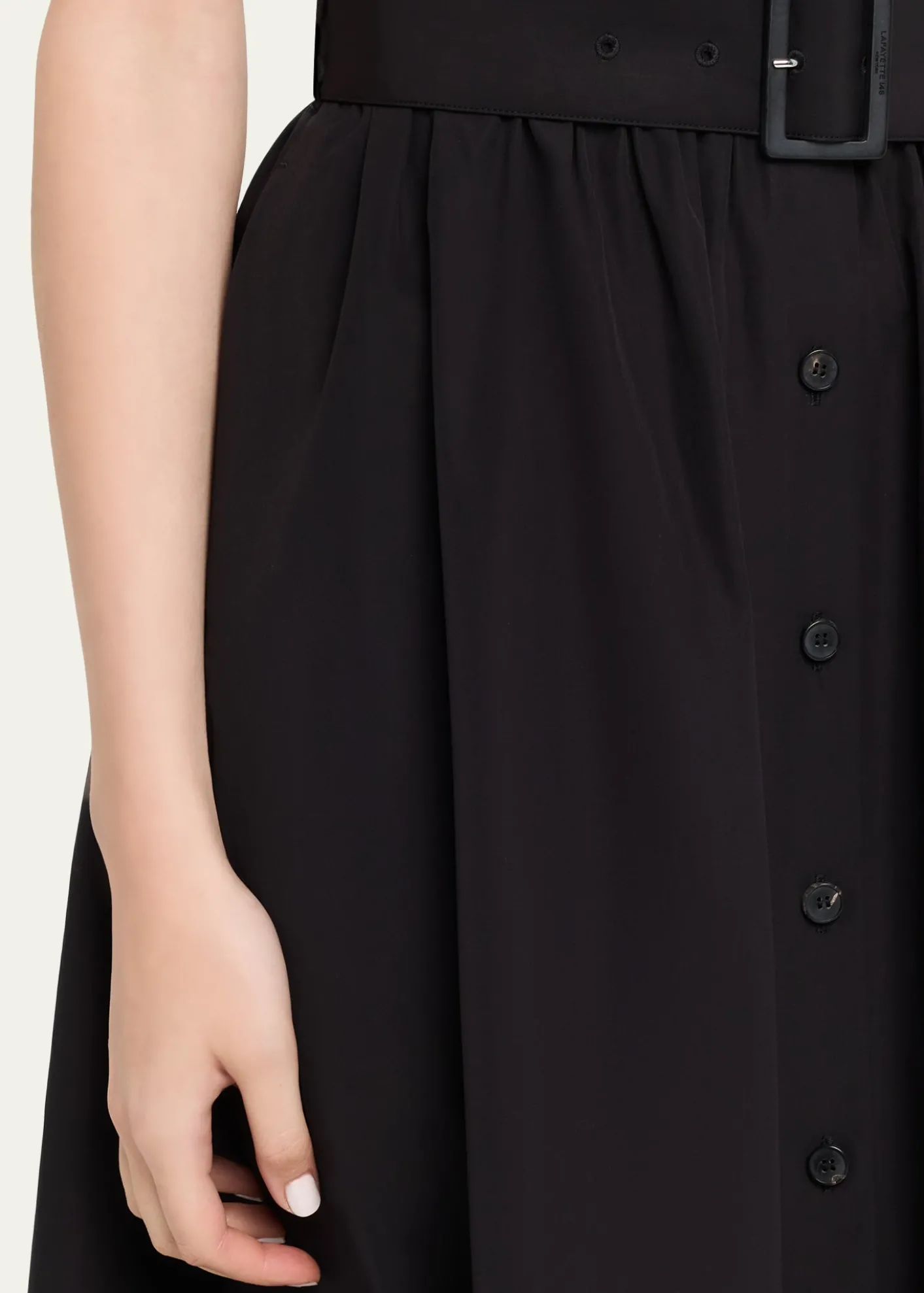 Lafayette 148 New YorkPuff-Sleeve Organic Cotton Poplin Midi Dress